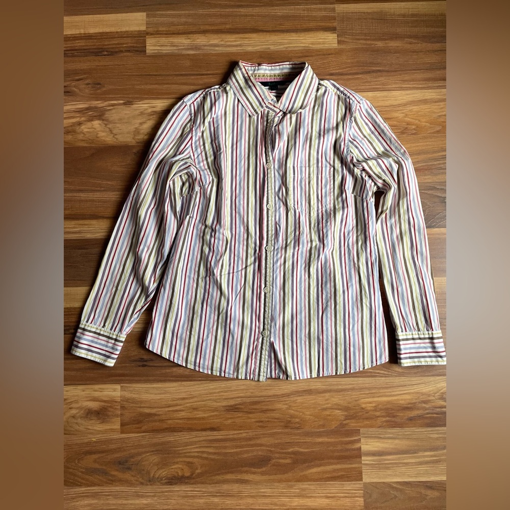Boden Striped Button-Up | Size 16 (Fits Like Large) | Multicolor Classic Blouse